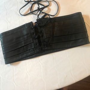Wide Leather corset belt